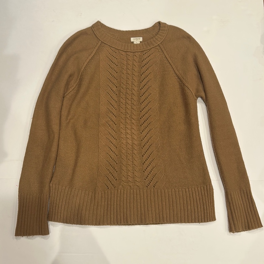 J. Crew Merino Wool Knit Sweater Tan size XS - Picture 1 of 4